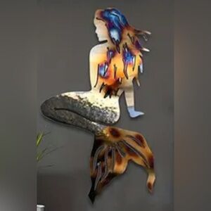 NEW - Metal Mermaid Cut-Out Silhouette
Wall / Yard Art with Hanging Hardware